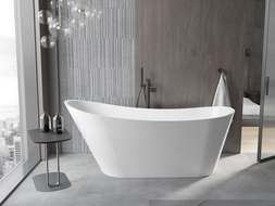 Baignoire Mexen Alta indépendante 170 x 75 cm, blanche, trop-plein noir - 52141707500-70