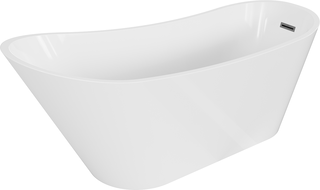 Baignoire Mexen Alta indépendante 170 x 75 cm, blanche, trop-plein en gun metal - 52141707500-95