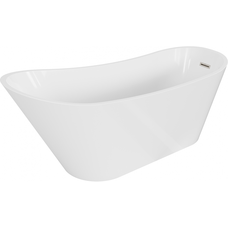 Baignoire Mexen Alta autoportante 170 x 75 cm, blanche, trop-plein en nickel brossé - 52141707500-97