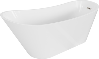 Baignoire Mexen Alta autoportante 170 x 75 cm, blanche, trop-plein en nickel brossé - 52141707500-97