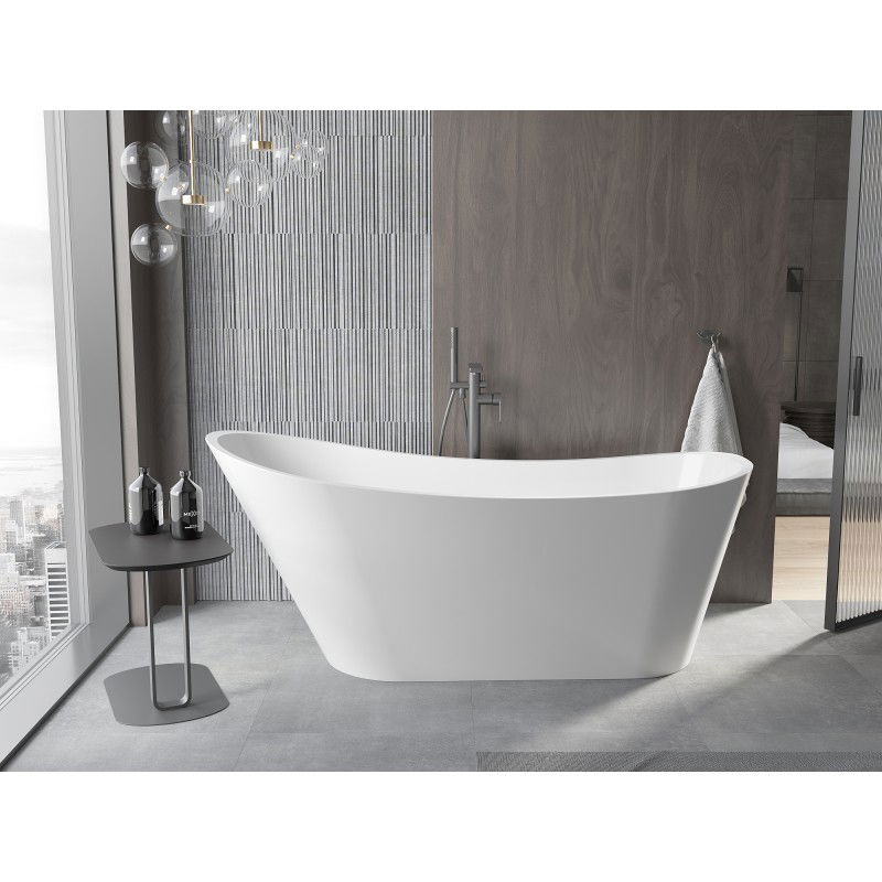 Mexen Alta baignoire autoportante 170 x 75 cm, blanche, trop plein gun metal - 52141707500-95