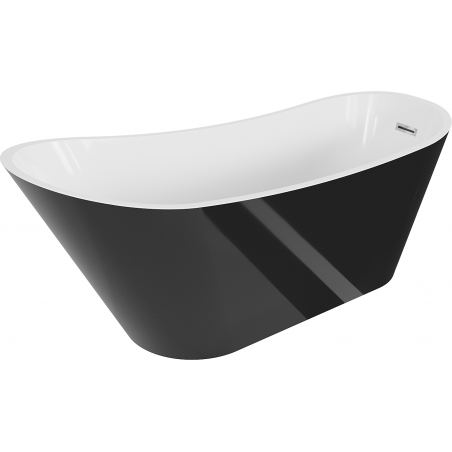 Baignoire Mexen Alta autoportante 170 x 75 cm, blanche/noire, bonde chromée - 52141707575-01