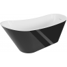 Baignoire Mexen Alta indépendante 170 x 75 cm, blanche/noire, trop-plein blanc - 52141707575-20