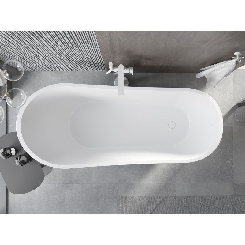 Mexen Alta baignoire autoportante 170 x 75 cm, blanc/noir, trop-plein blanc - 52141707575-20