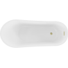 Mexen Alta baignoire autoportante 170 x 75 cm, blanche/noire, bonde en or brossé - 52141707575-55