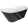 Mexen Alta baignoire autoportante 170 x 75 cm, blanc/noir, trop-plein en cuivre brossé - 52141707575-65