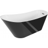 Baignoire autoportante Mexen Alta 170 x 75 cm, blanche/noire, évacuation gun gray brossé - 52141707575-66