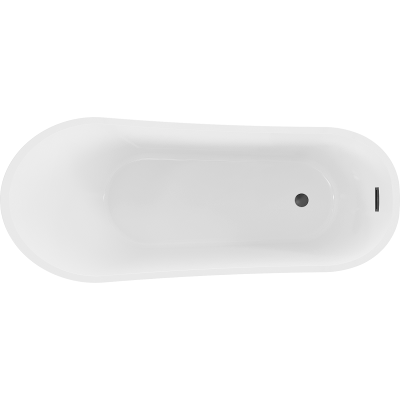 Mexen Alta baignoire autoportante 170 x 75 cm, blanc/noir, trop-plein noir - 52141707575-70
