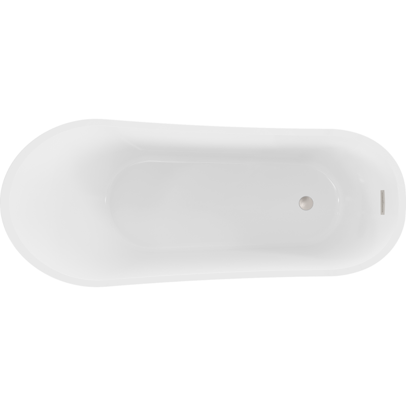 Mexen Alta baignoire autoportante 170 x 75 cm, blanc/noir, trop-plein nickel brossé - 52141707575-97