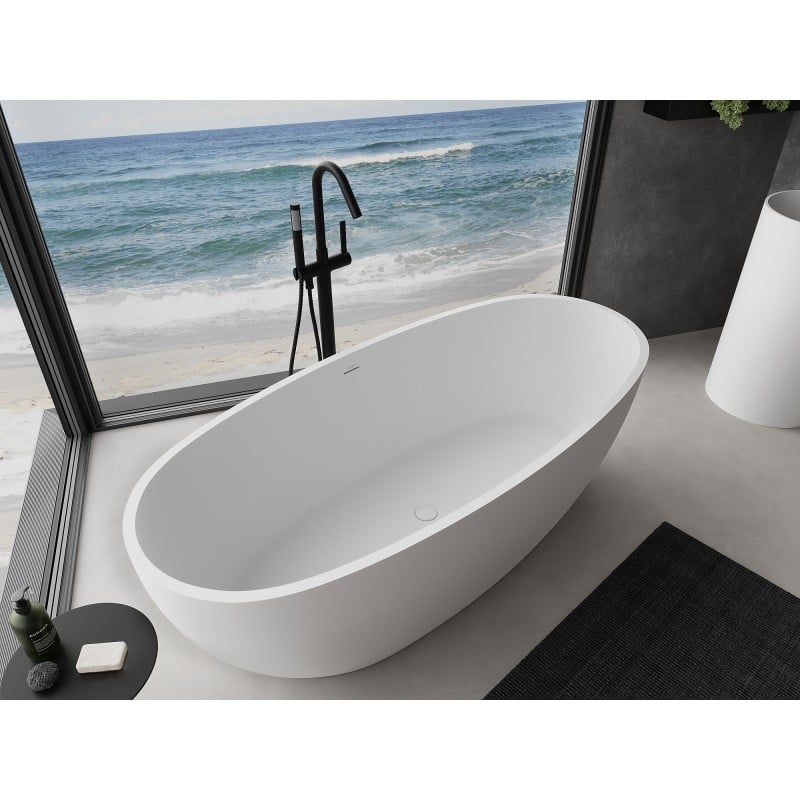 Mexen Torino baignoire autoportante en conglomérat 155 x 78 cm, blanc mat - 57271557800