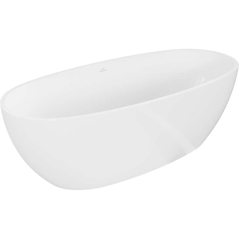 Mexen Torino baignoire autoportante en conglomérat 155 x 78 cm, blanc brillant - 57271557810