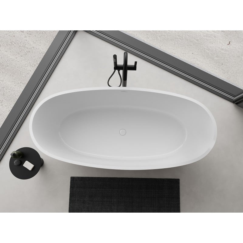 Mexen Torino baignoire autoportante en conglomérat 155 x 78 cm, blanc brillant - 57271557810