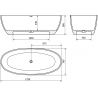 Mexen Torino baignoire autoportante en conglomérat 175 x 78 cm, blanc brillant - 57271757810