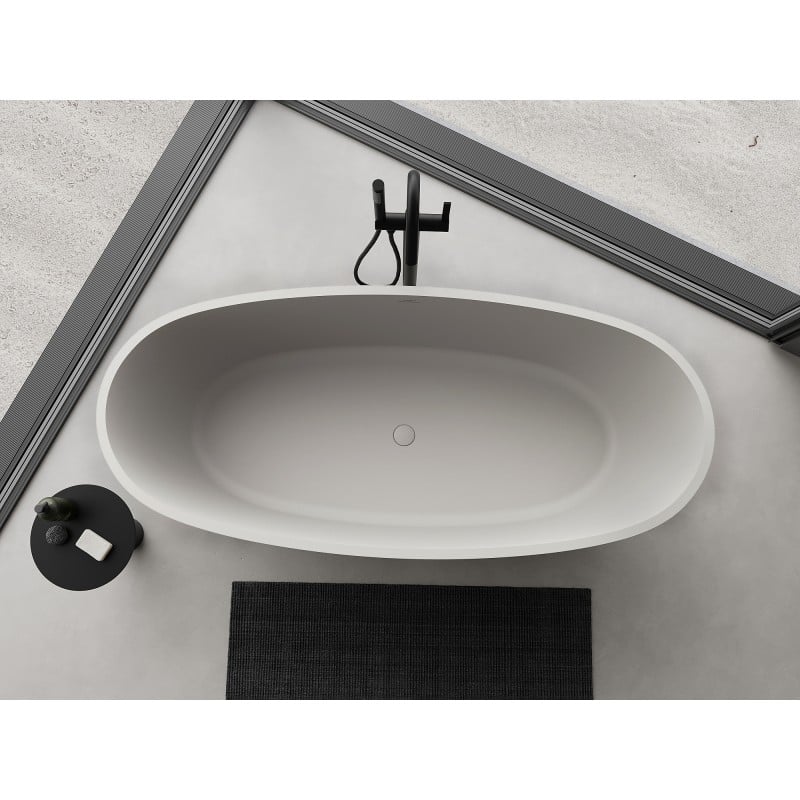 Mexen Torino baignoire autoportante en conglomérat 175 x 78 cm, béton mat - 57271757861