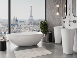 Mexen Imola baignoire autoportante en conglomérat 150 x 77 cm, blanc brillant - 57281507610