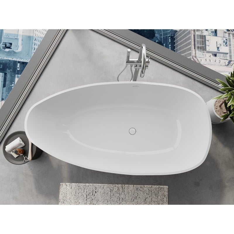 Mexen Imola baignoire autoportante en conglomérat 150 x 77 cm, blanc brillant - 57281507610