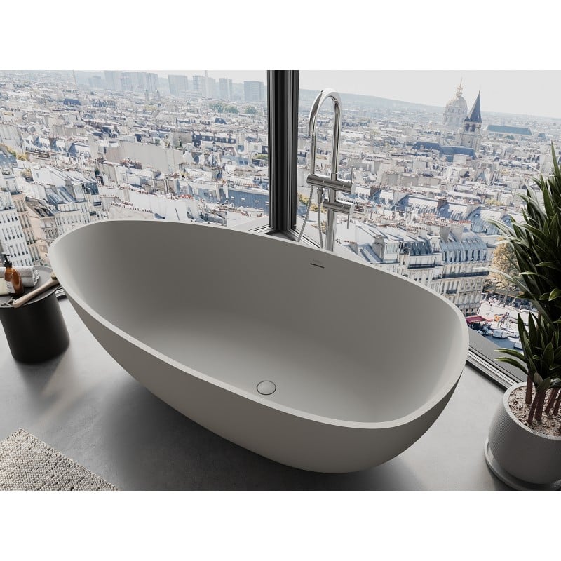 Mexen Imola baignoire autoportante en conglomérat 150 x 77 cm, béton mat - 57281507661
