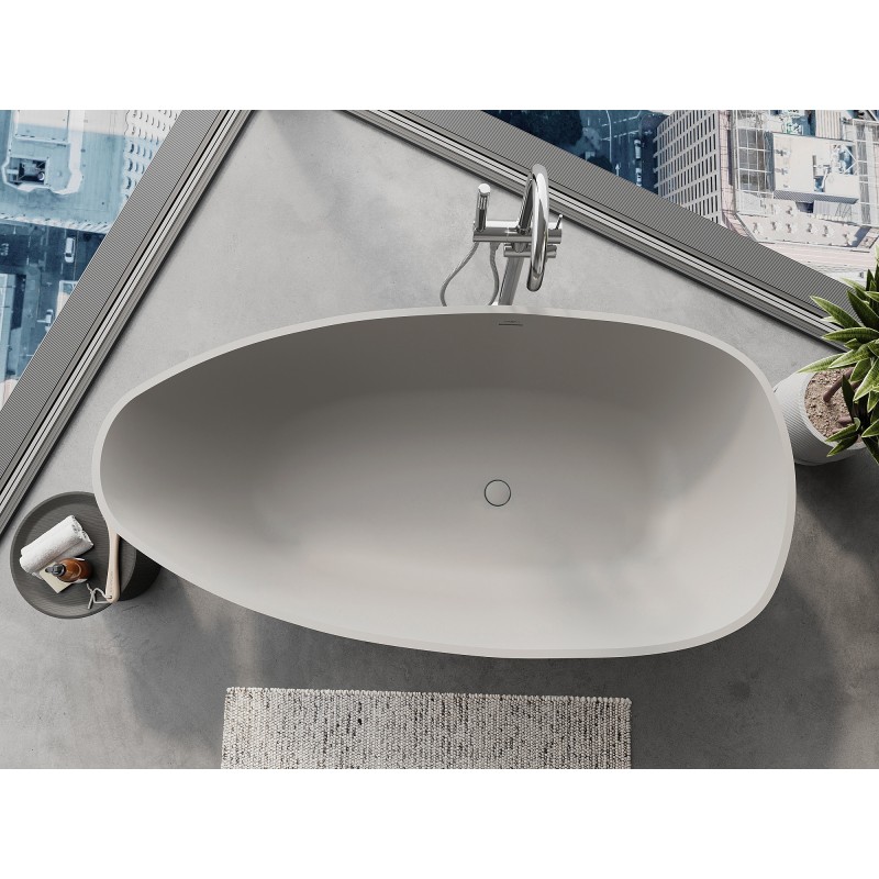 Mexen Imola baignoire autoportante en conglomérat 160 x 81 cm, béton mat - 57281608061