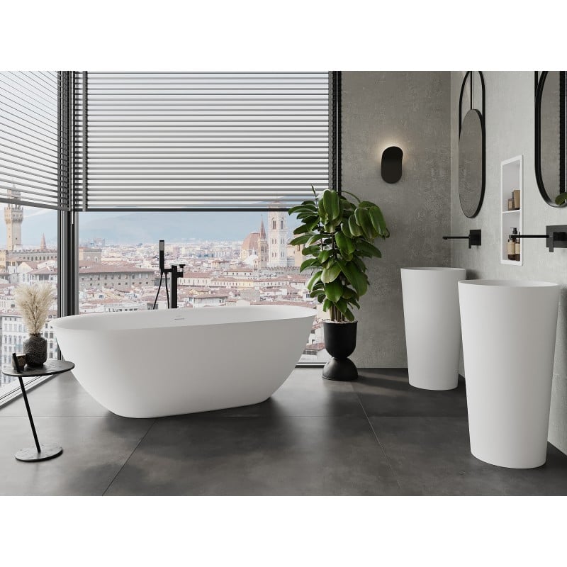 Mexen Siena baignoire autoportante en conglomérat 170 x 80 cm, blanc mat - 57291708000