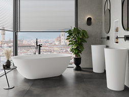 Mexen Siena baignoire autoportante en conglomérat 170 x 80 cm, blanc mat - 57291708000