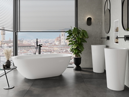 Mexen Siena baignoire autoportante en conglomérat 170 x 80 cm, blanc brillant - 57291708010