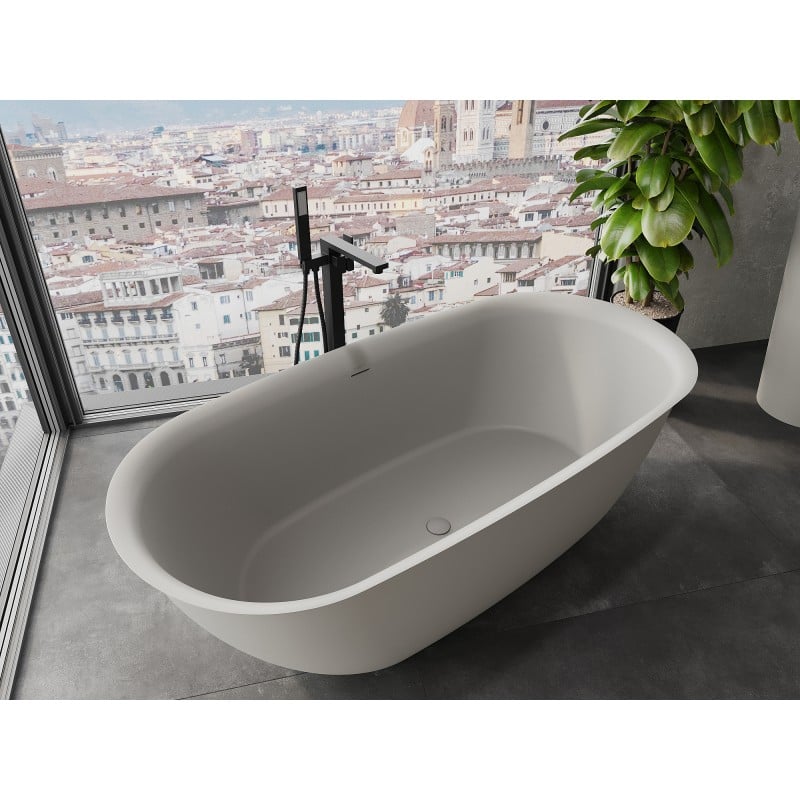 Mexen Siena baignoire autoportante en conglomérat 170 x 80 cm, béton mat - 57291708061