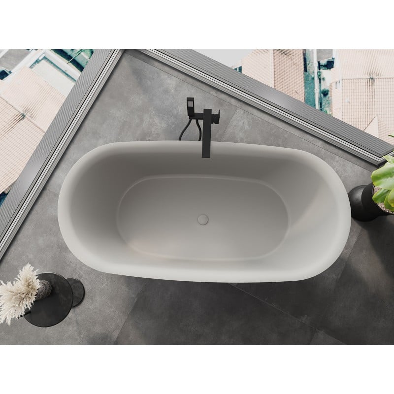 Mexen Siena baignoire autoportante en conglomérat 170 x 80 cm, béton mat - 57291708061