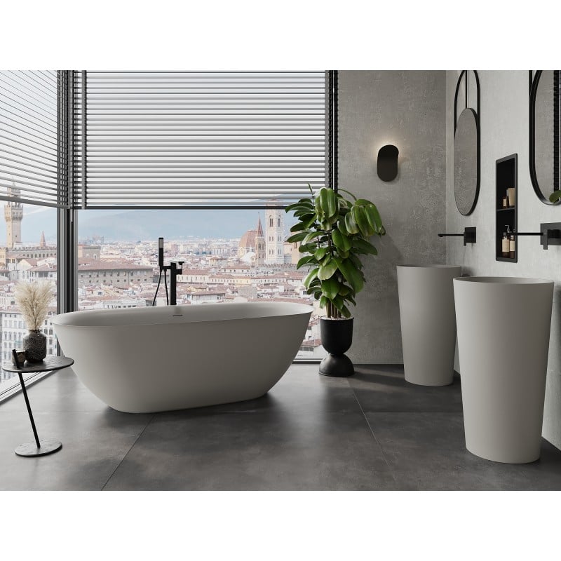 Mexen Siena baignoire autoportante en conglomérat 170 x 80 cm, béton mat - 57291708061