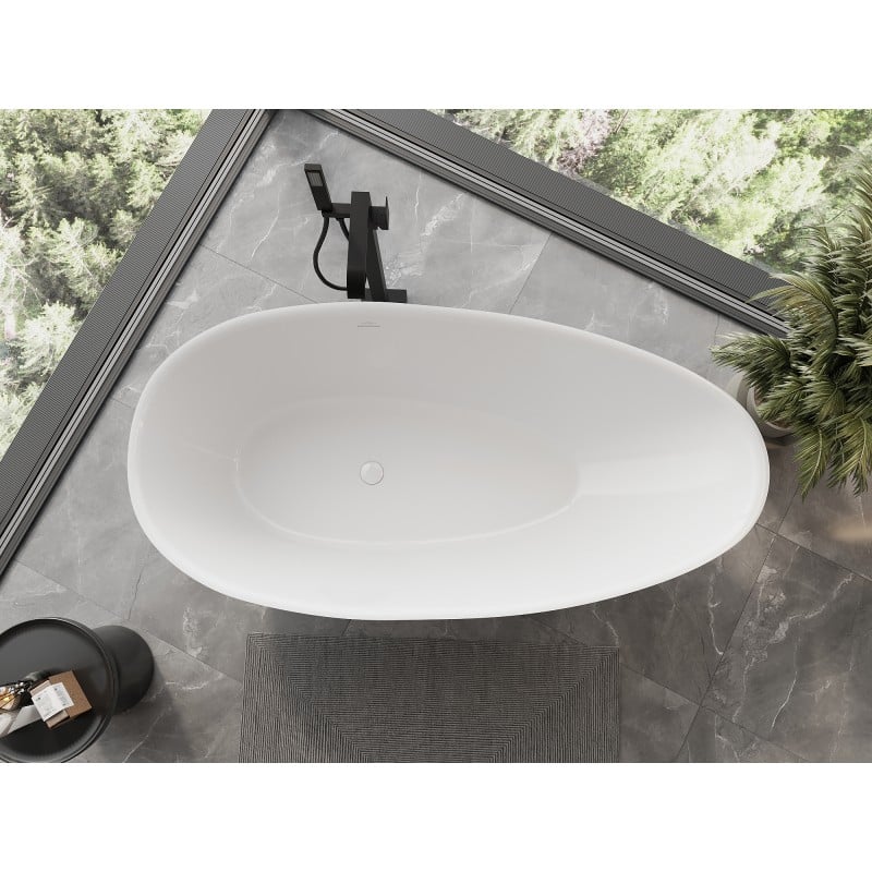 Mexen Milano baignoire autoportante en conglomérat 170 x 86 cm, blanc brillant - 57301708510