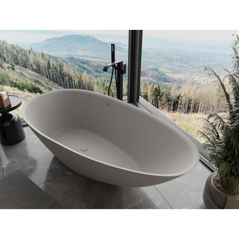 Mexen Milano baignoire autoportante en conglomérat 170 x 86 cm, béton mat - 57301708561