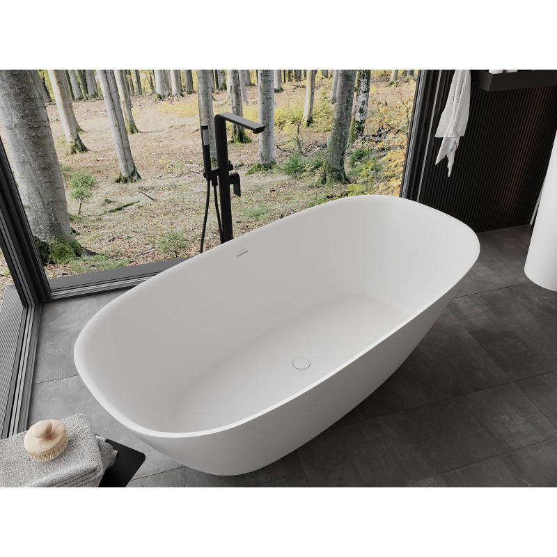 Mexen Como baignoire autoportante en conglomérat 150 x 82 cm, blanc mat - 57311508200