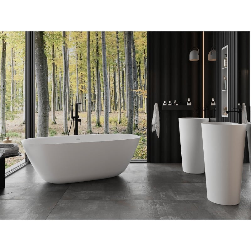Mexen Como baignoire autoportante en conglomérat 150 x 82 cm, blanc mat - 57311508200