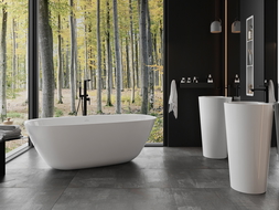 Mexen Como baignoire autoportante en conglomérat 150 x 82 cm, blanc brillant - 57311508210