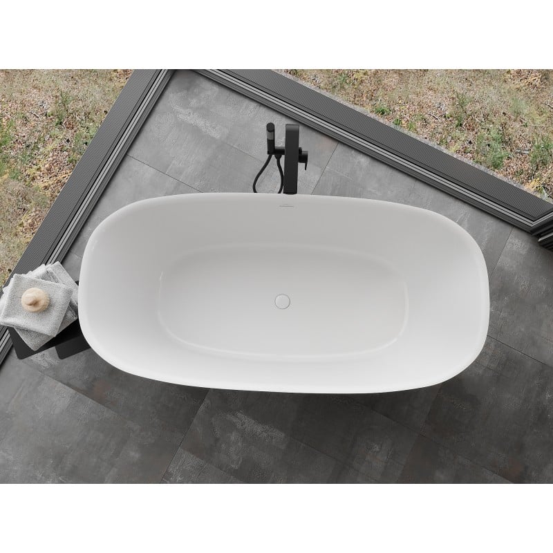 Mexen Como baignoire autoportante en conglomérat 150 x 82 cm, blanc brillant - 57311508210