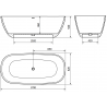 Mexen Como baignoire autoportante en conglomérat 170 x 82 cm, blanc mat - 57311708200