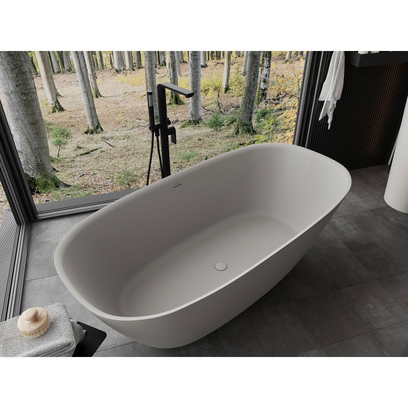 Mexen Como baignoire autoportante en conglomérat 170 x 82 cm, béton mat - 57311708261