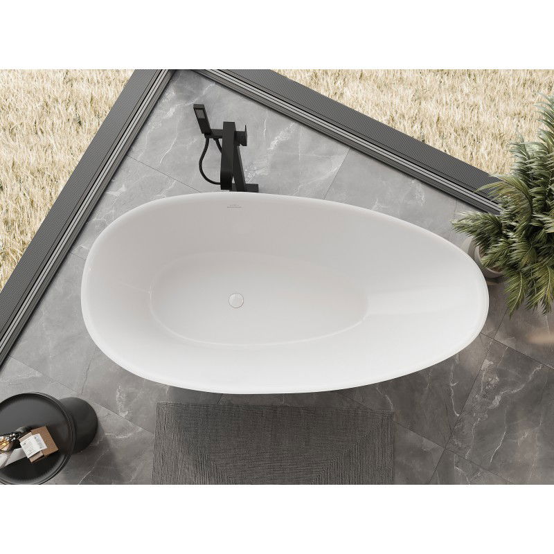 Mexen Milano baignoire autoportante en conglomérat 150 x 82 cm, blanc brillant - 57301508510