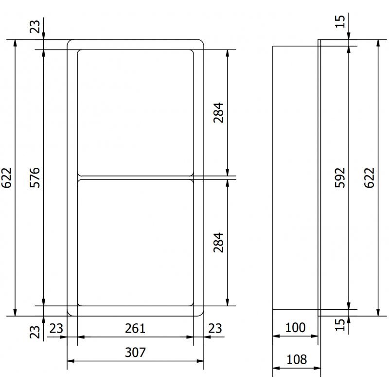 Mexen X-Wall-K étagère encastrée en conglomérat 62,2 x 30,7 cm, blanche - 1900623010