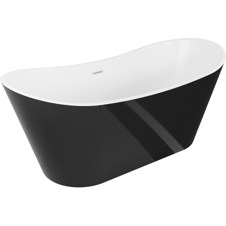 Mexen Montana baignoire autoportante 150 x 75 cm, blanc/noir, trop-plein blanc - 52011507575-20