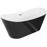 Mexen Montana baignoire autoportante 180 x 90 cm, blanche/noire, trop-plein or rose - 52011809075-60