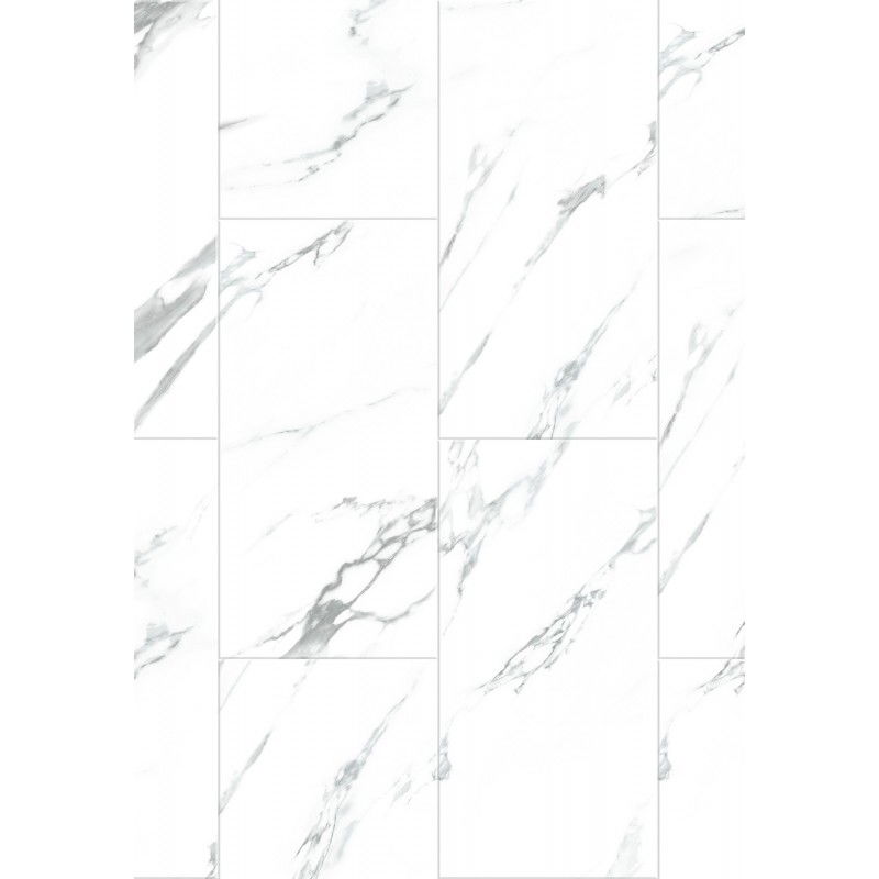Mexen Glacier White panneaux vinyles 610 x 305 mm SPC 6,5 mm, IXPE 1,5 mm, 4 V-Fuge, Jazz White - F1151-0610-305-505-4V1-90