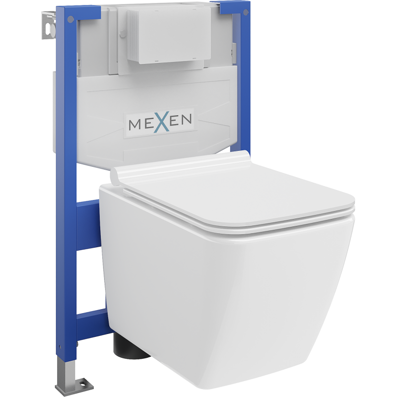 Mexen Vega ensemble WC encastré Fenix XS-F avec cadre, cuvette WC et abattant à fermeture lente, blanc brillant - 68030654000