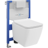 Mexen ensemble encastré WC cadre Fenix XS-F avec cuvette WC Vega et abattant à descente lente, blanc brillant - 68030654000