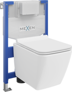 Mexen ensemble encastré WC cadre Fenix XS-F avec cuvette WC Vega et abattant à descente lente, blanc brillant - 68030654000