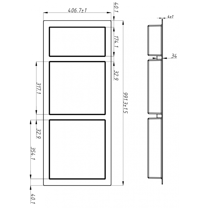 Mexen X-Wall-S étagère d'encastrement SMC avec rebord 99,1 x 40,7 cm, blanc - 1901994109