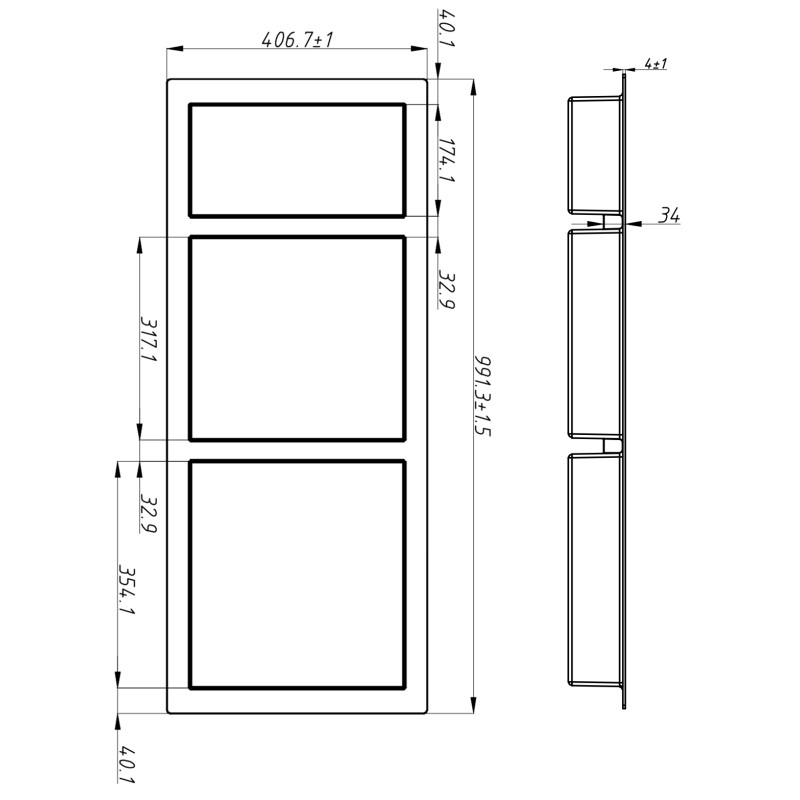 Mexen X-Wall-S étagère encastrée SMC avec rebord 99,1 x 40,7 cm, blanche - 1901994109