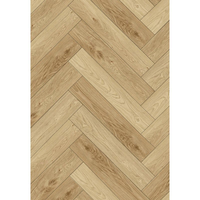 Mexen Anniston panneaux en vinyle à chevrons 635 x 127 mm SPC 6,5 mm, sous-couche IPEX 1,5 mm, 4 V-Fuga, Chêne