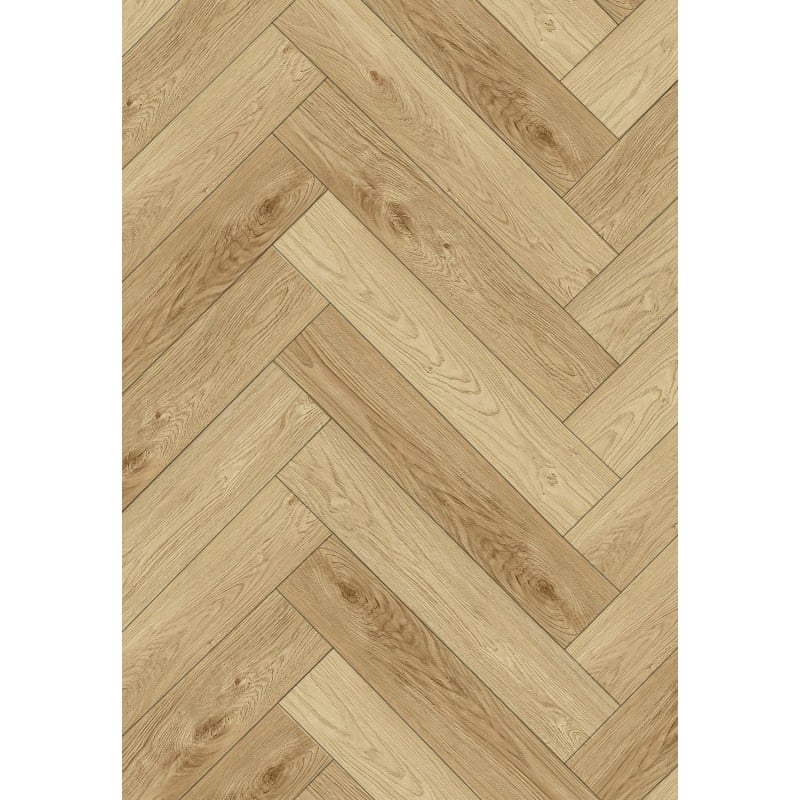 Mexen Anniston panneaux vinyles en chevrons 635 x 127 mm SPC 6,5 mm, sous-couche IPEX 1,5 mm, 4 V-Fuge, Chêne - F1171-0635-127-?