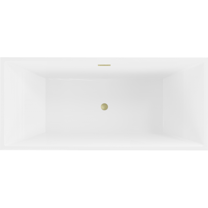 Mexen Vigo baignoire autoportante 178,5 x 80 cm, blanche, trop-plein doré brossé - 51251788000-55