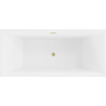 Mexen Vigo baignoire autoportante 178,5 x 80 cm, blanche, trop-plein doré brossé - 51251788000-55